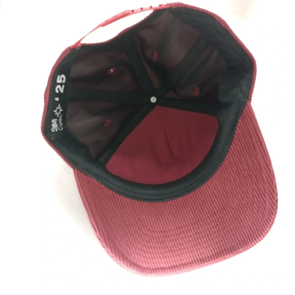 3M Open 25 MMM Corduroy Snapback Hat Maroon Burgundy Golf Tournament Cap #15